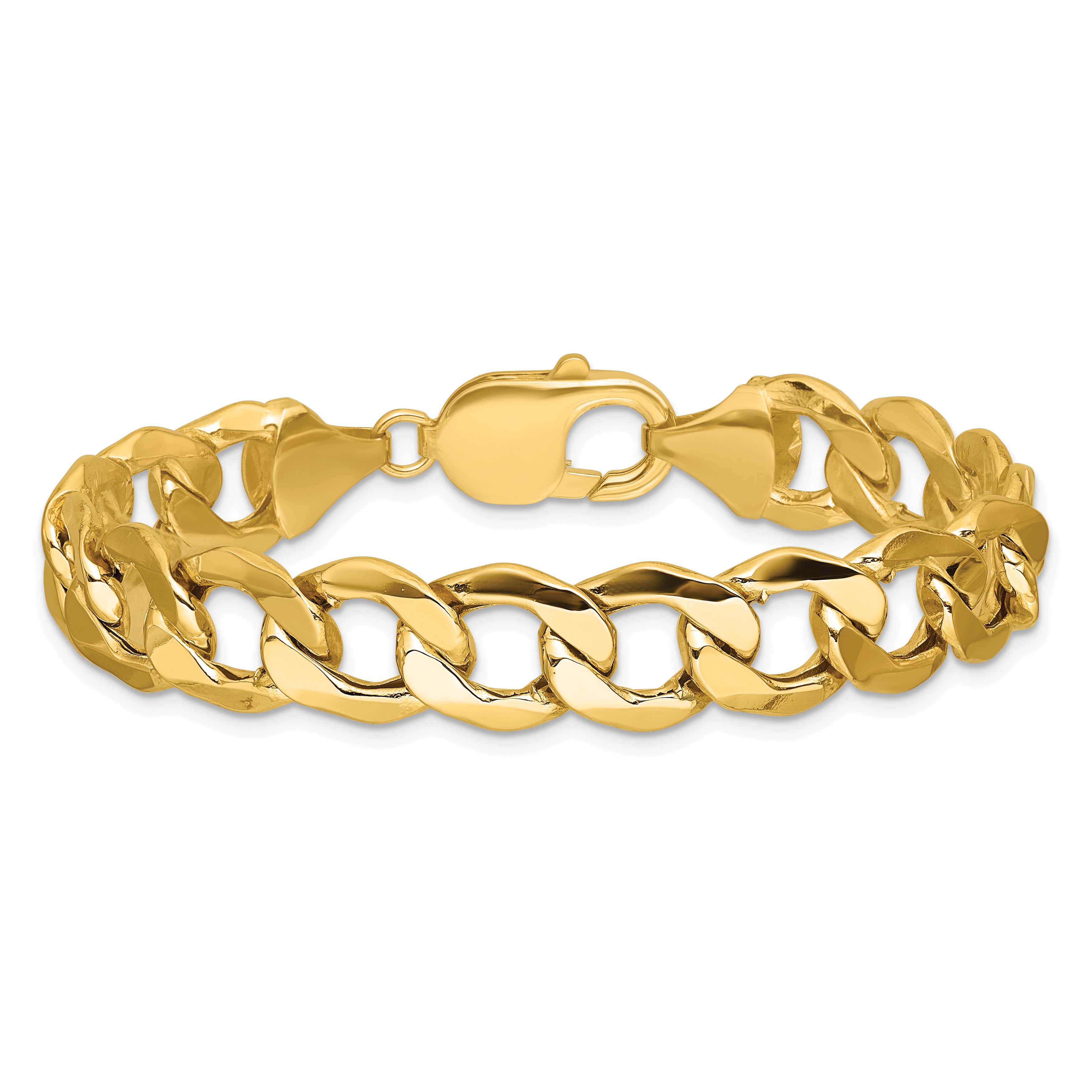 14K Yellow Gold Curb Chain Necklace 11.2mm