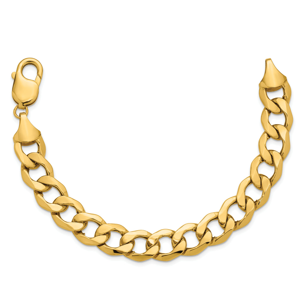 14K Yellow Gold Curb Chain Necklace 11.2mm