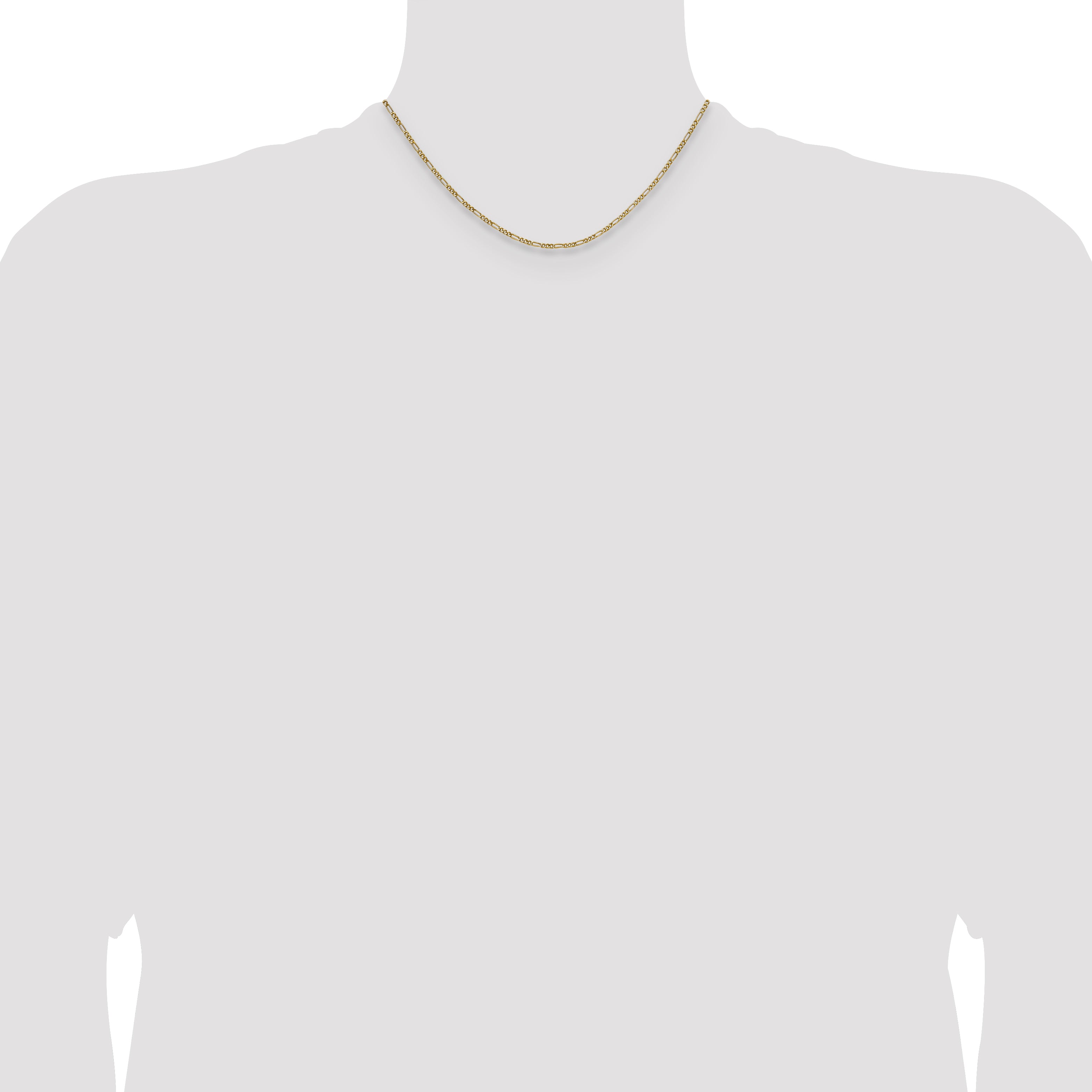 14k 1.9mm Semi-Solid Figaro Chain