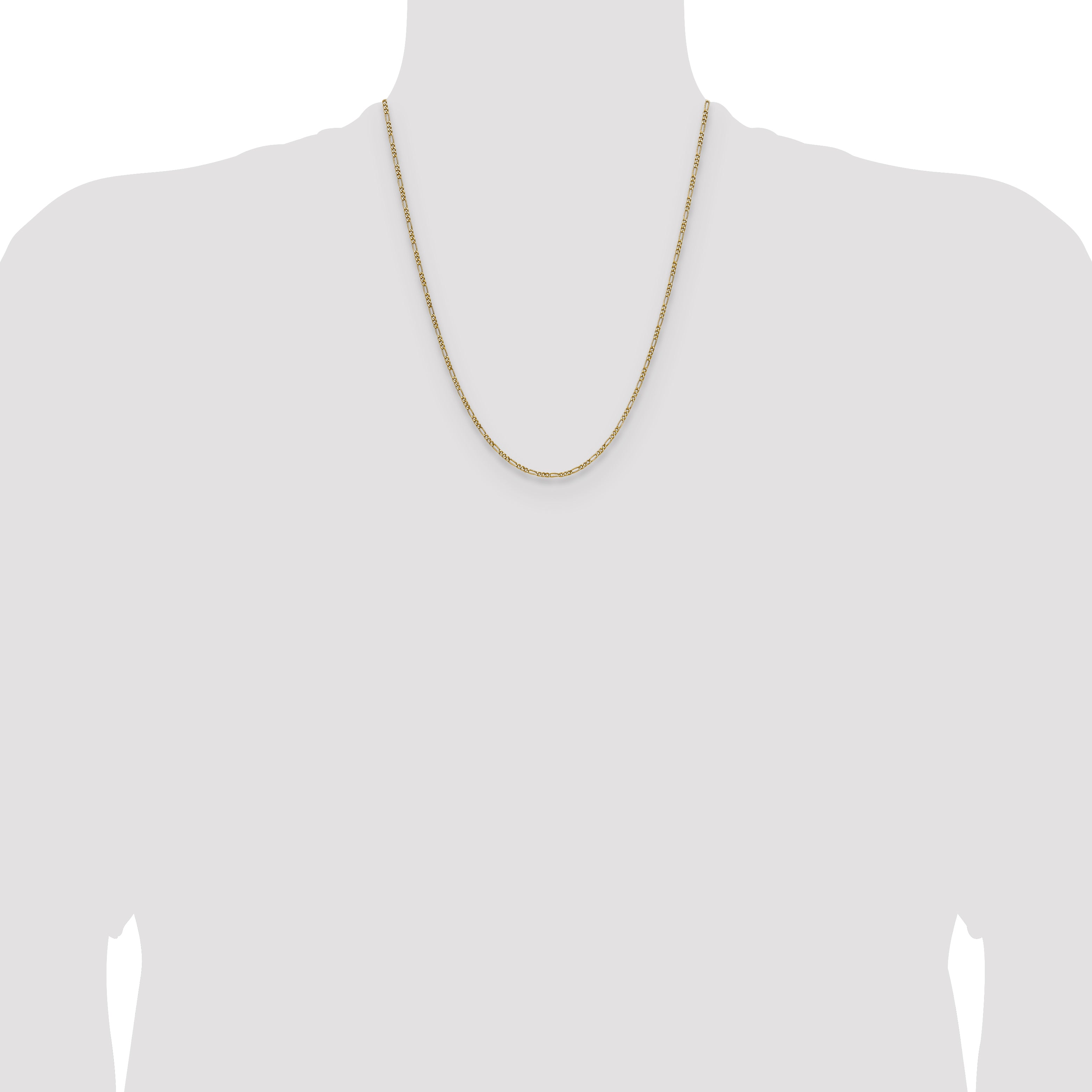 14k 1.9mm Semi-Solid Figaro Chain