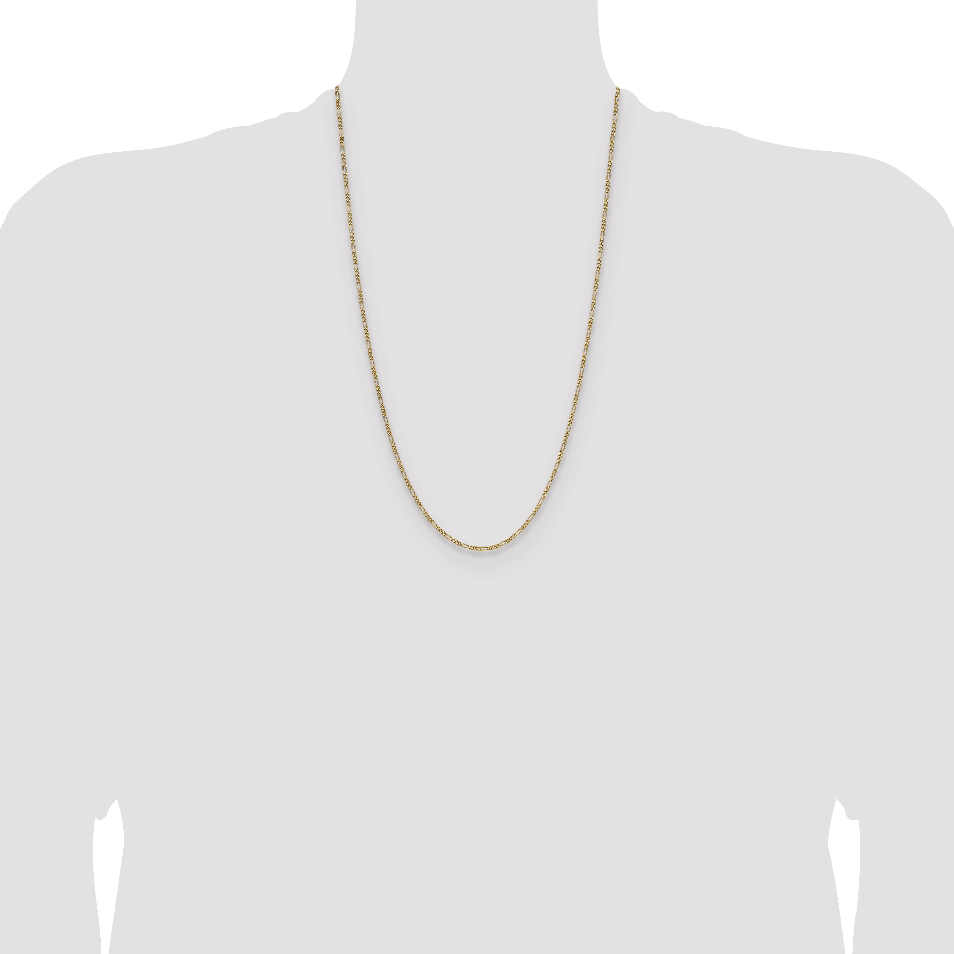 14k 1.9mm Semi-Solid Figaro Chain