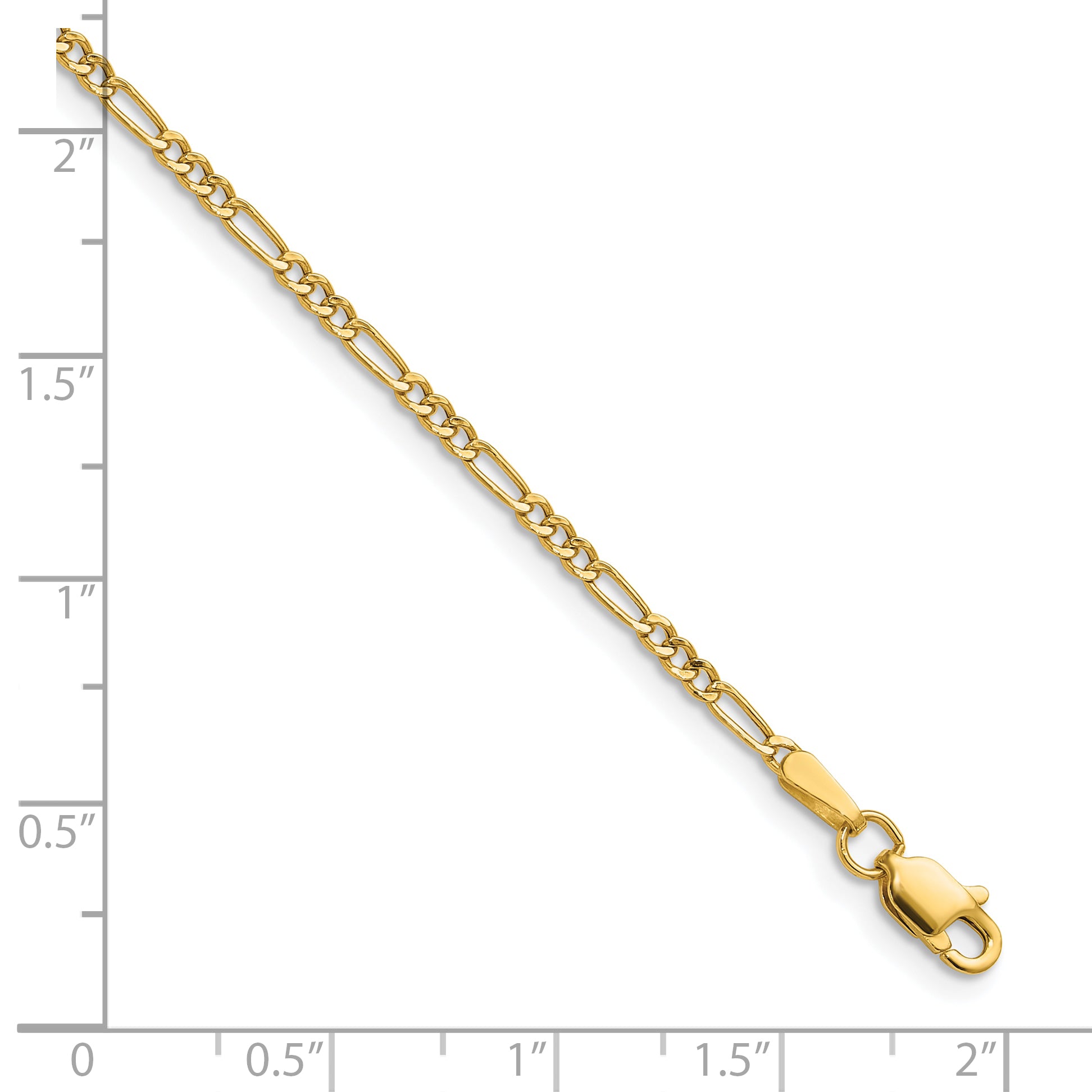 14K Yellow Gold Figaro Chain Necklace 1.9mm