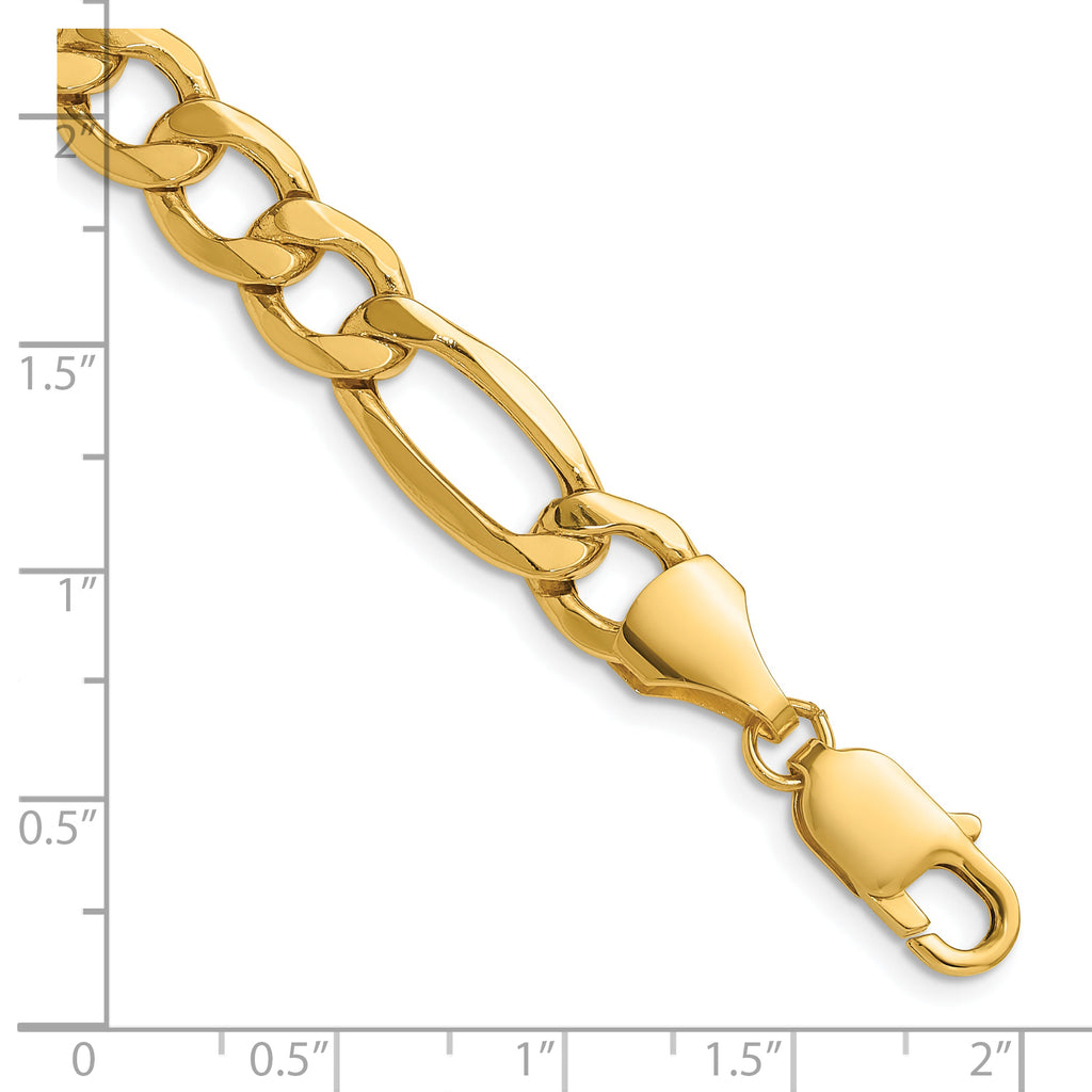 14K Yellow Gold Figaro Chain Necklace 9.46mm