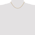 14K 16 inch 2mm Semi-Solid Wheat with Lobster Clasp Chain