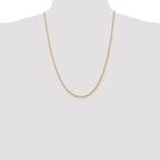 14K 24 inch 2mm Semi-Solid Wheat with Lobster Clasp Chain