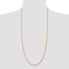 14K 30 inch 2mm Semi-Solid Wheat with Lobster Clasp Chain
