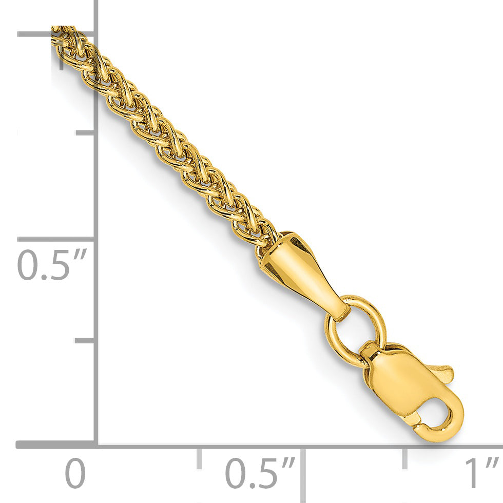14K Yellow Gold Wheat Chain Necklace 2mm Secondary image