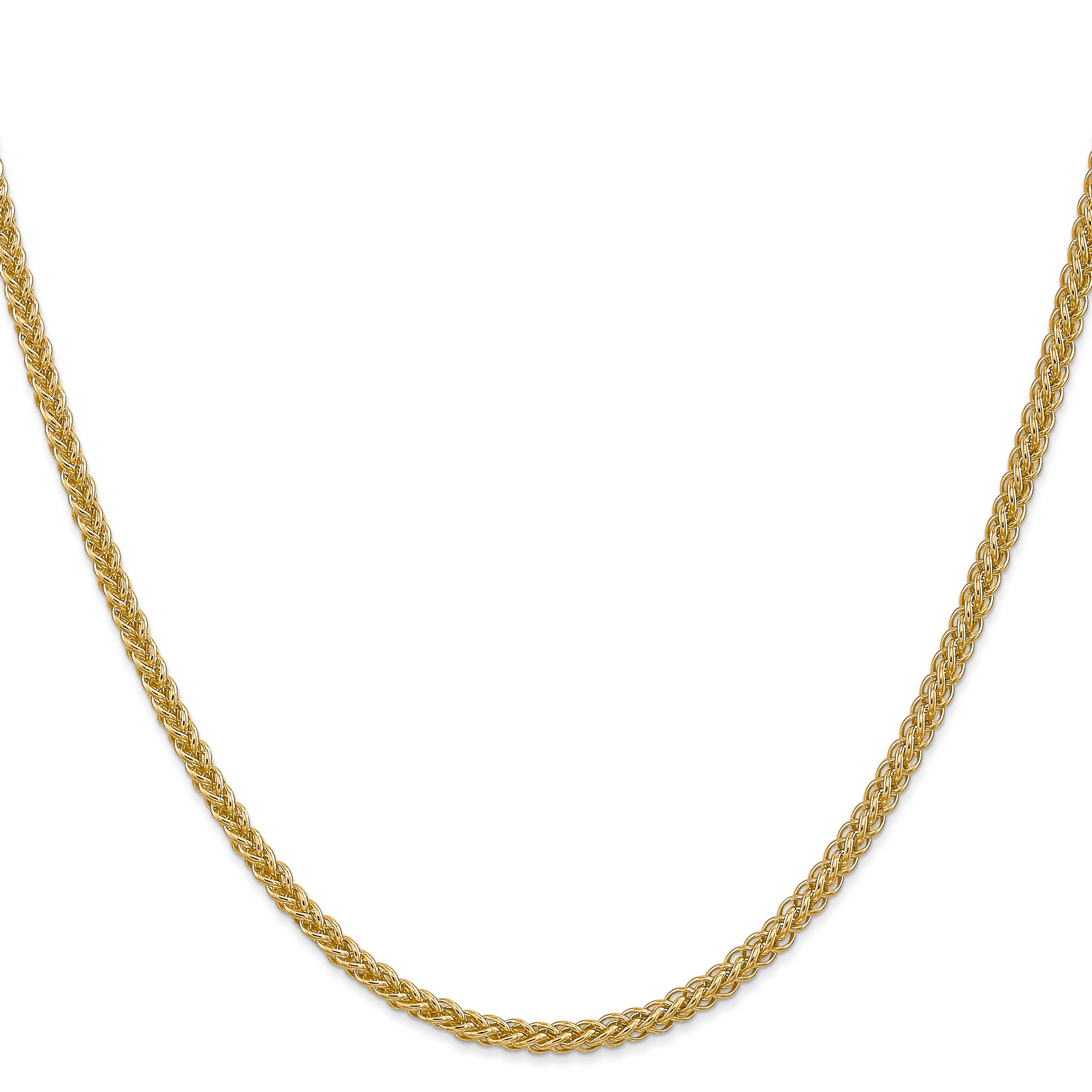 14K 16 inch 2.6mm Semi-Solid 3-Wire Wheat with Lobster Clasp Chain Secondary image