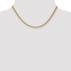 14K 16 inch 2.6mm Semi-Solid 3-Wire Wheat with Lobster Clasp Chain