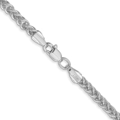 14k WG 2.6mm Semi-solid 3-Wire Wheat Chain