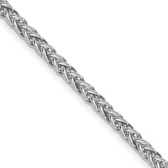 14k WG 2.6mm Semi-solid 3-Wire Wheat Chain