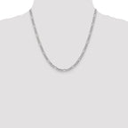 14K White Gold 20 inch 4.4mm Semi-Solid Figaro with Lobster Clasp Chain