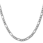 14K White Gold 26 inch 5.75mm Semi-Solid Figaro with Lobster Clasp Chain