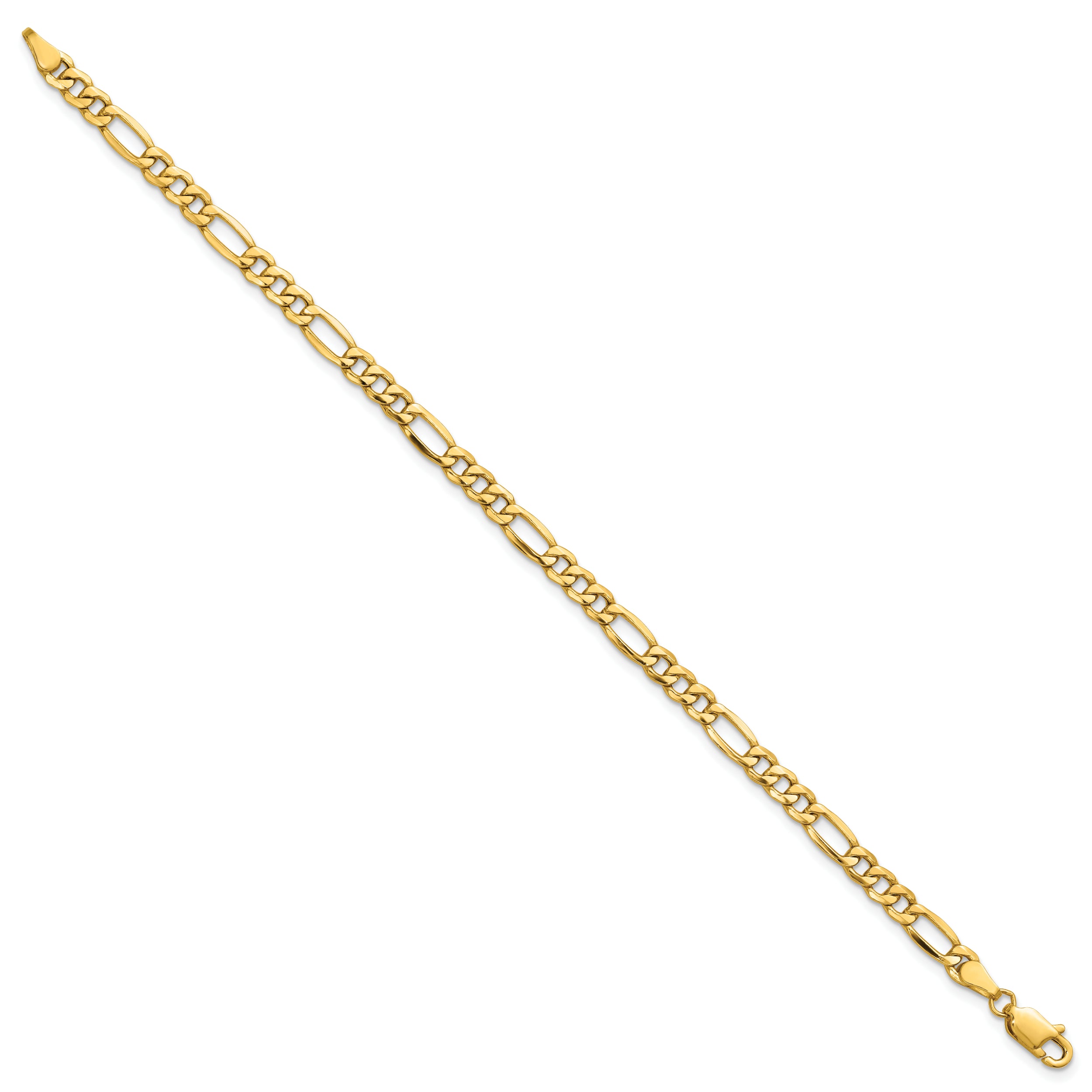 14k 4.2mm Semi-Solid Figaro Chain