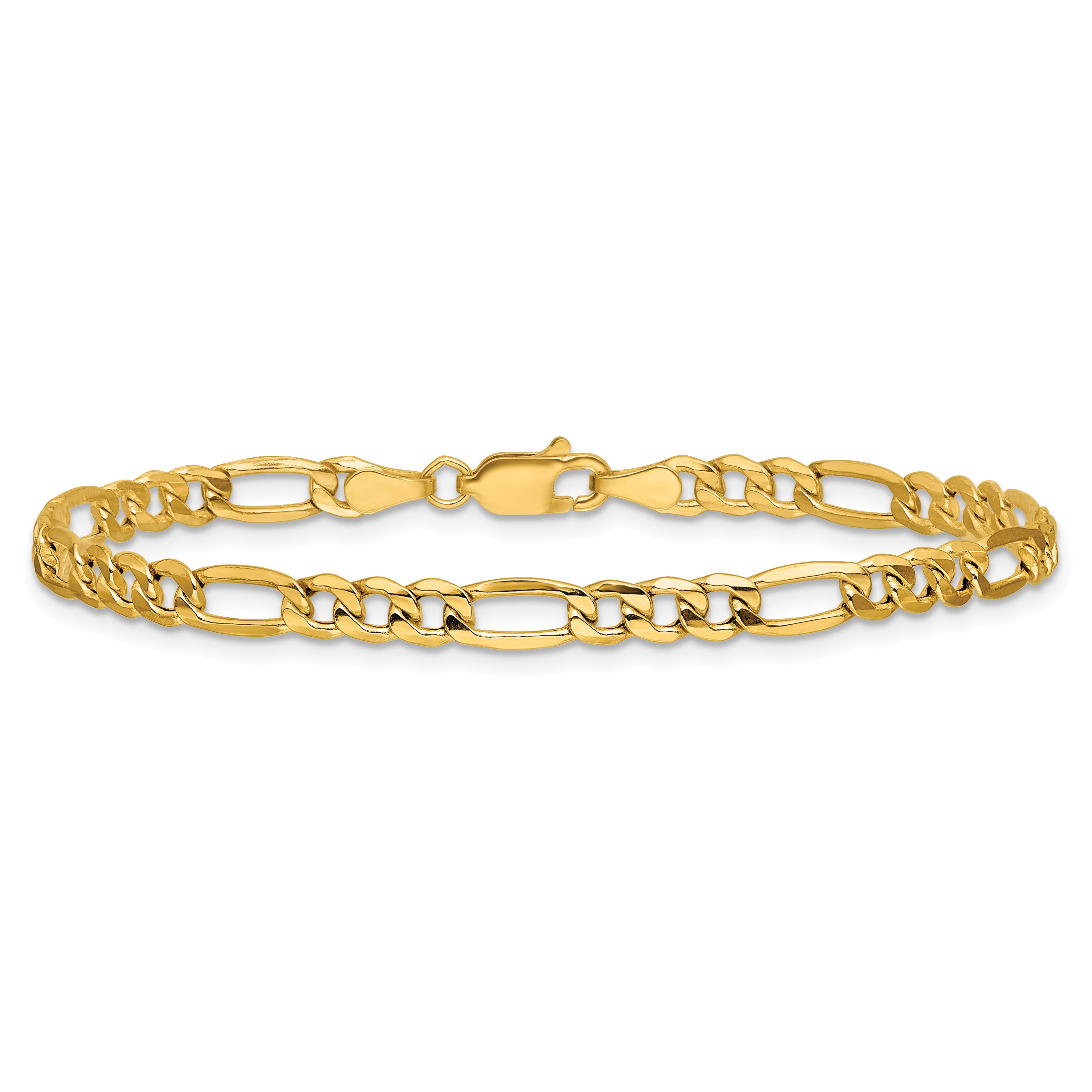 14k 4.2mm Semi-Solid Figaro Chain