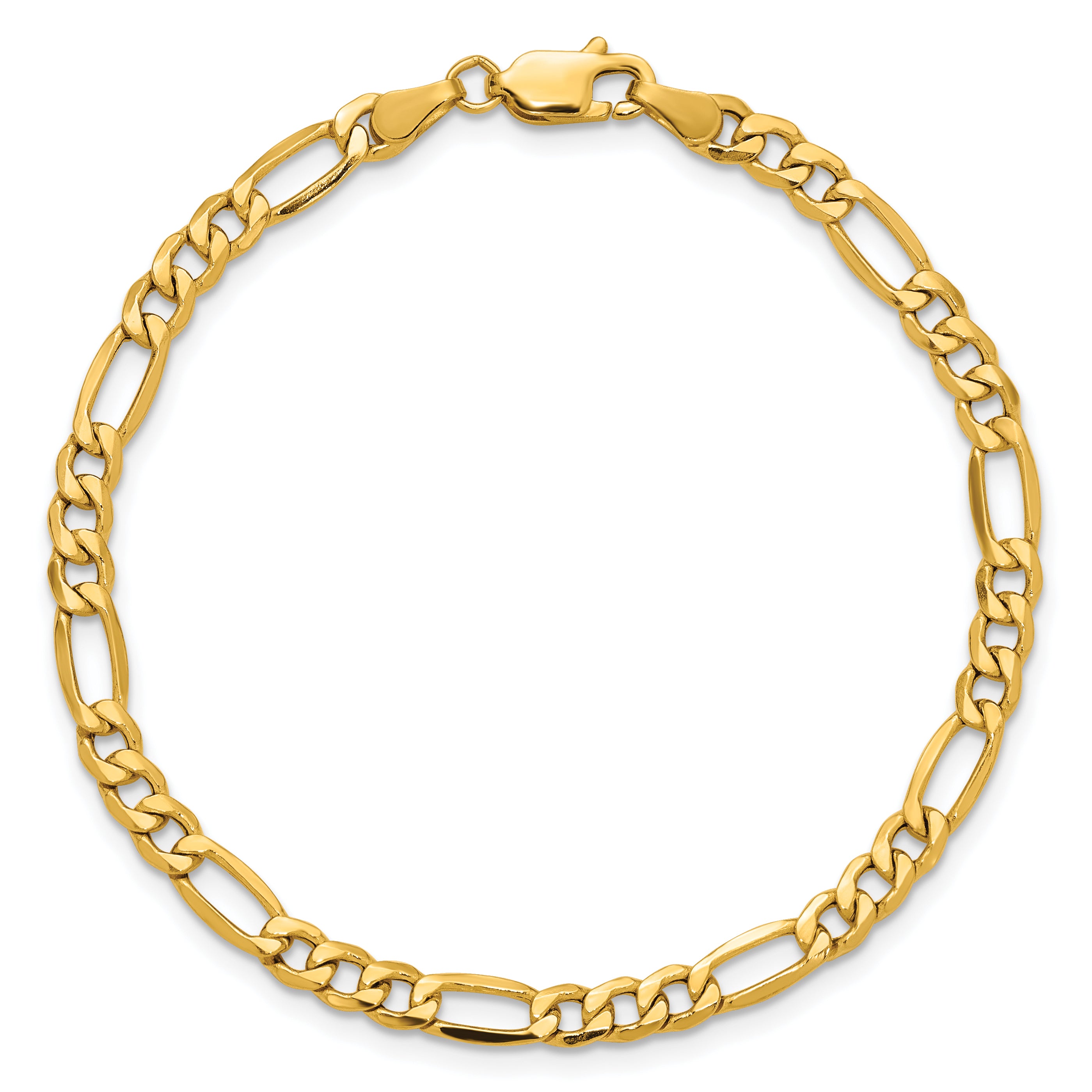 14k 4.2mm Semi-Solid Figaro Chain
