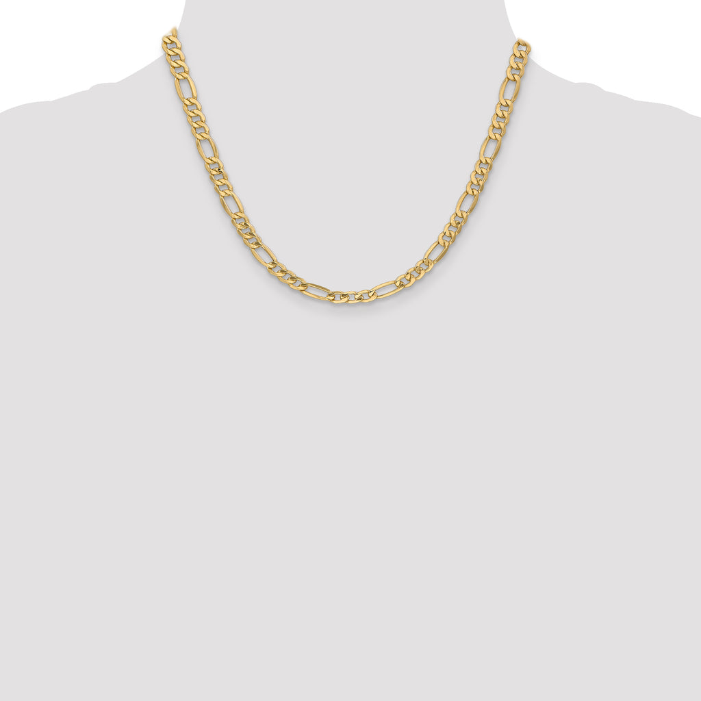 6.25mm 14K Yellow Gold Figaro Chain - Sophia Jewelers