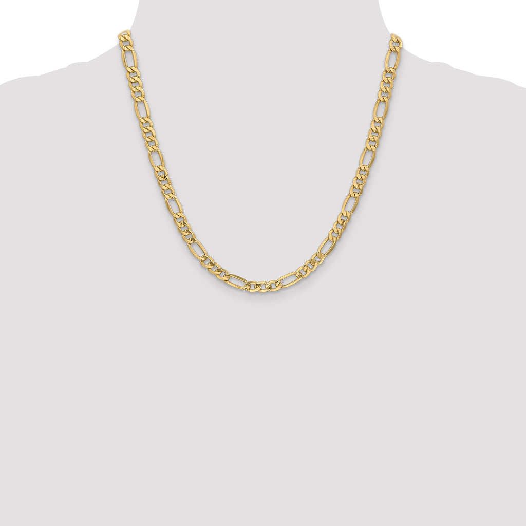 14K Yellow Gold Figaro Chain Necklace 6.25mm - Sophia Jewelers