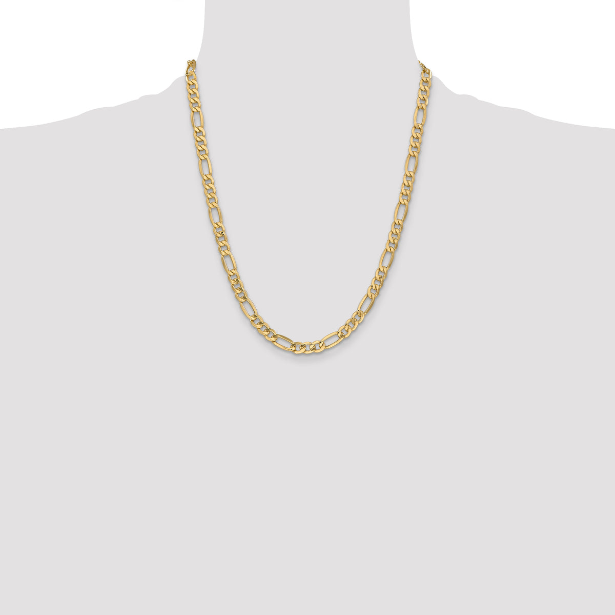 14K Yellow Gold Figaro Chain Necklace 6.25mm - Sophia Jewelers