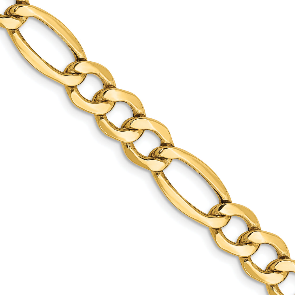 14K Yellow Gold Figaro Chain Necklace 7.3mm