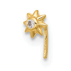 14k 23 Gauge CZ Sun Nose Stud
