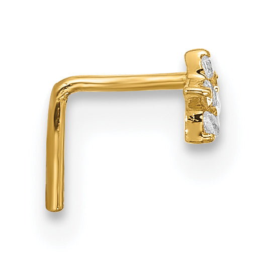 14k 22 Gauge CZ Star Nose Stud Secondary image