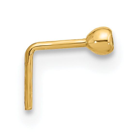 14k 23 Gauge 2.2mm CZ Nose Stud Secondary image