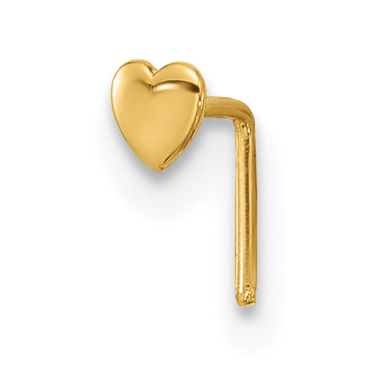 14k 22 Gauge Polished Heart Nose Stud Main image