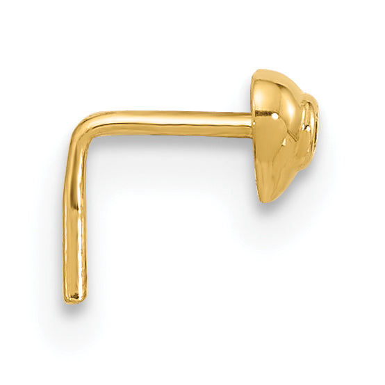 14k 22 Gauge CZ Heart Nose Stud Secondary image