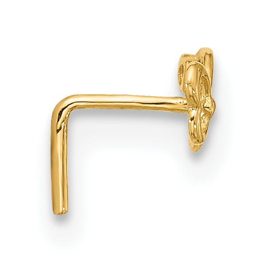 14k 23 Gauge CZ Butterfly Nose Stud Secondary image