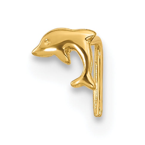 14k 23 Gauge Dolphin Nose Ring Main image