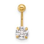 14k 20 Gauge CZ Eyebrow Jewelry