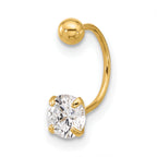 14k 20 Gauge CZ Eyebrow Jewelry