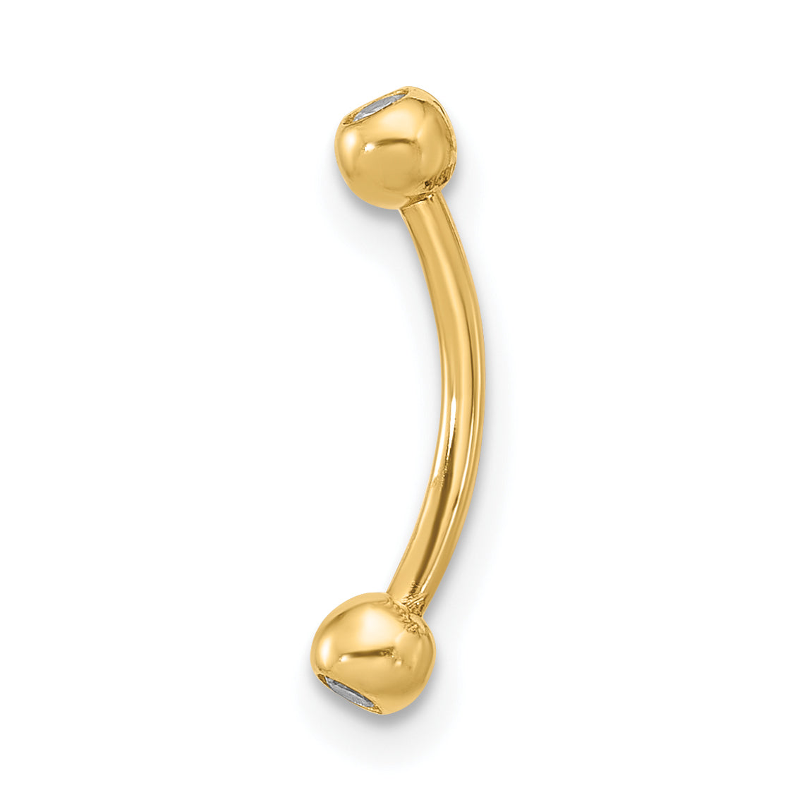 14k 16 Gauge CZ Eyebrow Jewelry Secondary image