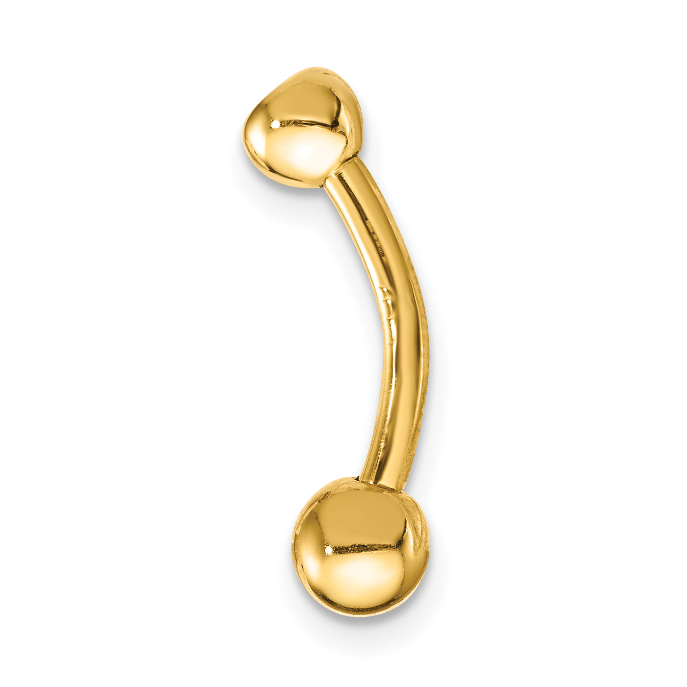 14k 14 Gauge Polished CZ Belly Ring Secondary image