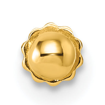 14K Polished 3mm Ball 16 Gauge Labret Stud
