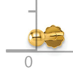 14K Polished 3mm Ball 16 Gauge Labret Stud