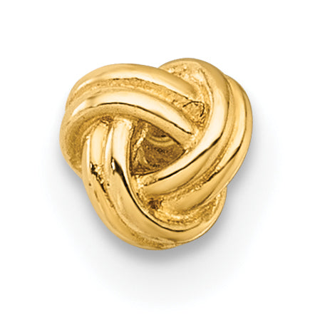 14k 18 Gauge Polished Love Knot Labret Stud