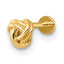 14k 18 Gauge Polished Love Knot Labret Stud