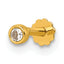 14K Polished Round Bezel CZ 16 Gauge Labret Stud