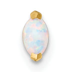 14k 18 Gauge Polished Navette Created Opal Labret Stud