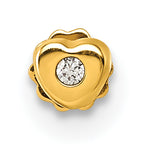 14K Polished CZ Heart 16 Gauge Labret Stud