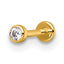 14k 18 Gauge Polished 2.5mm Round CZ Labret Stud