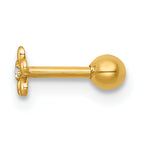 14k 18 Gauge Polished CZ Flower Labret Stud