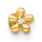 14k 18 Gauge Polished CZ Flower Labret Stud