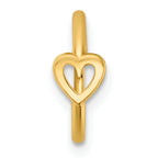 14k 16 Gauge Polished Open Heart 10.0mm Hinged Cartilage Ring