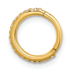 14k 16 Gauge Polished CZ 9.0mm Hinged Cartilage Ring
