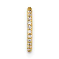 14k 16 Gauge Polished CZ 9.0mm Hinged Cartilage Ring