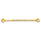 14k 16 Gauge Polished CZ Industrial Bar