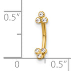 14k 16 Gauge Polished CZ Eyebrow Ring